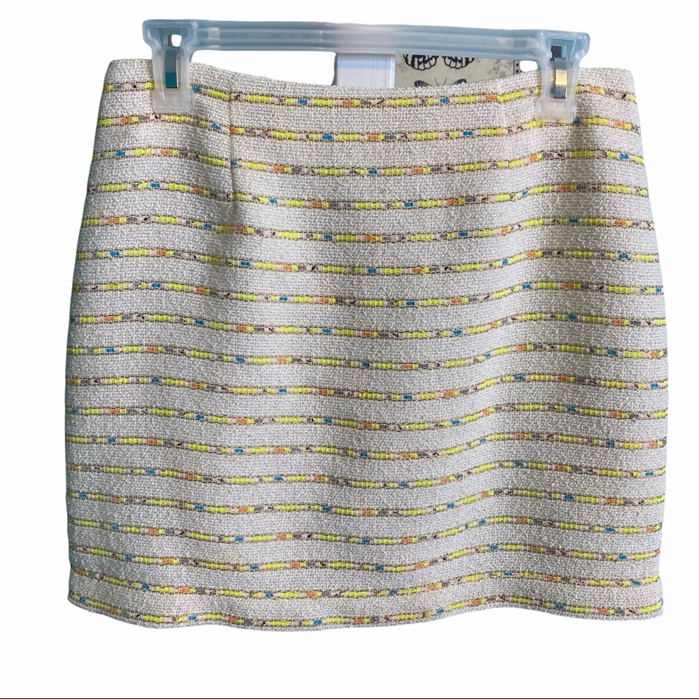 Olive & Oak Ivory Striped Multicolored Skirt Size Small